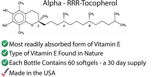 OSCON bottle label close-up highlighting RRR-alpha tocopherol and selenium.