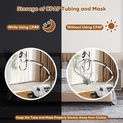 Oslora CPAP Hose Holder with adjustable height suits any sleeping position.
