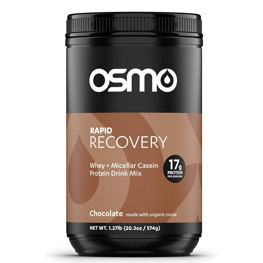 Osmo Rapid Recovery bottle pour shows a refreshing post-workout drink aiding recovery.