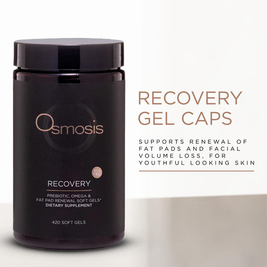 OSMOSIS Recovery bottle side view highlighting packaging for daily use.