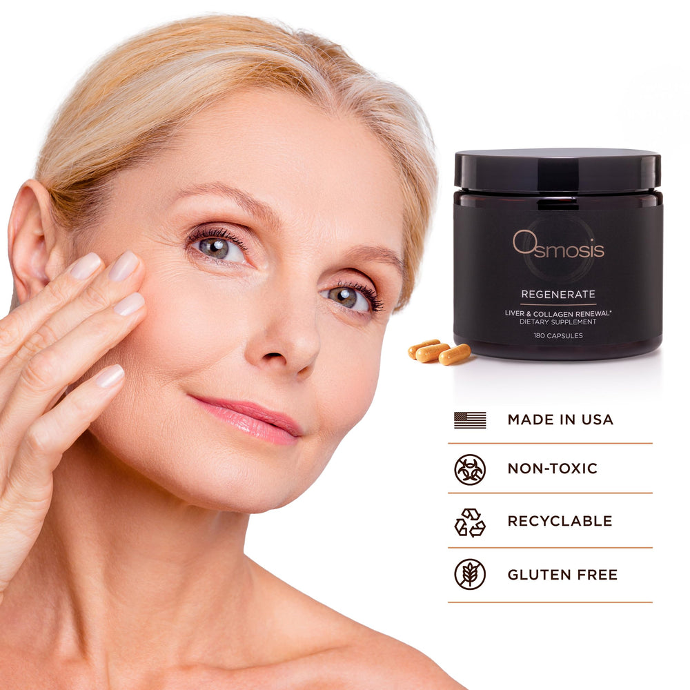 OSMOSIS Regenerate ingredients close-up with vitamins and amino acids