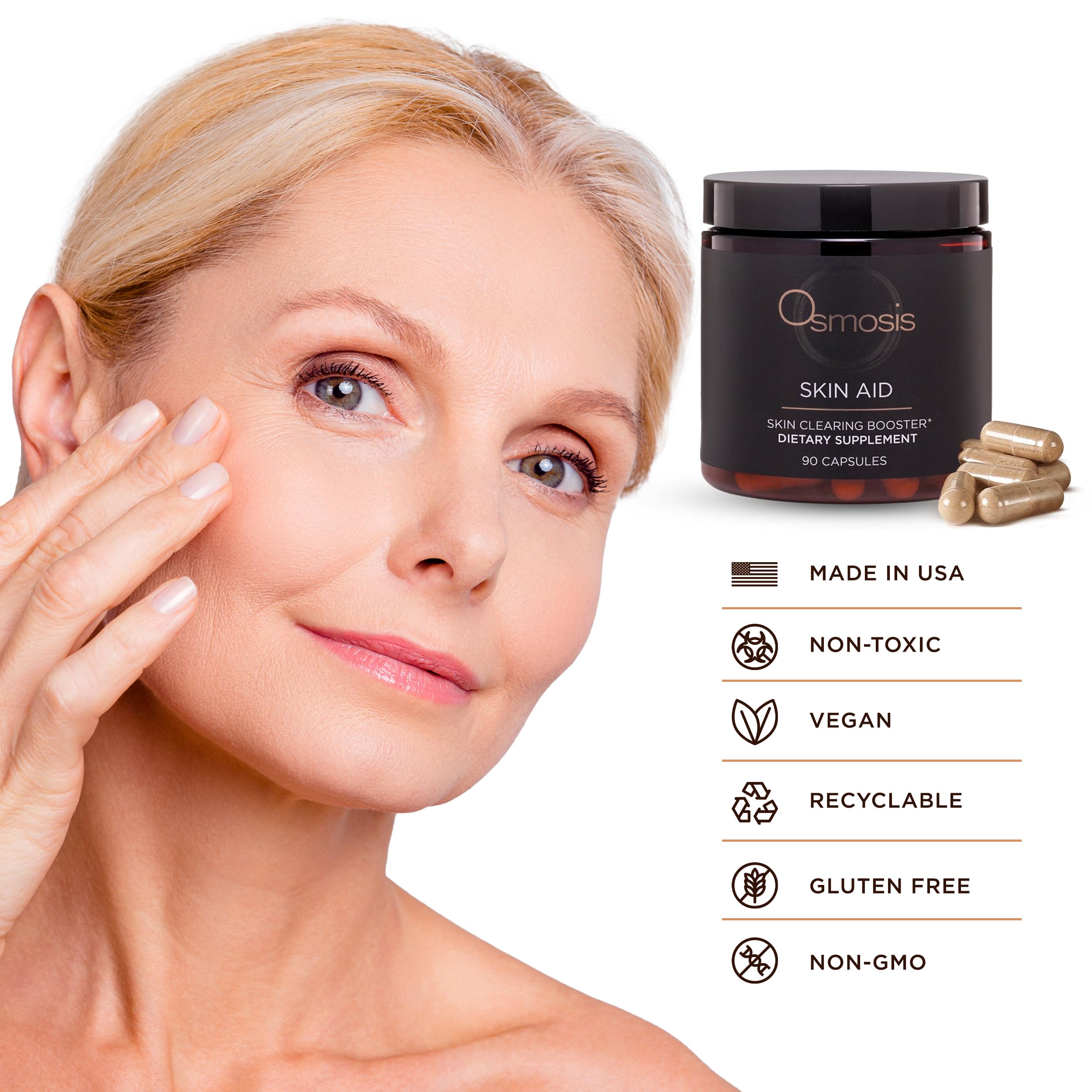 OSMOSIS Skin Aid packaging displayed for easy daily routine