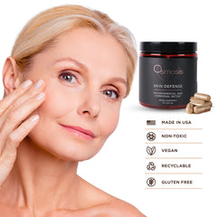 OSMOSIS Skin Defense ingredient list featuring toxin-binding components