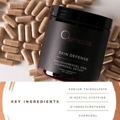 OSMOSIS Skin Defense pill closeup highlights vegan gluten-free formula