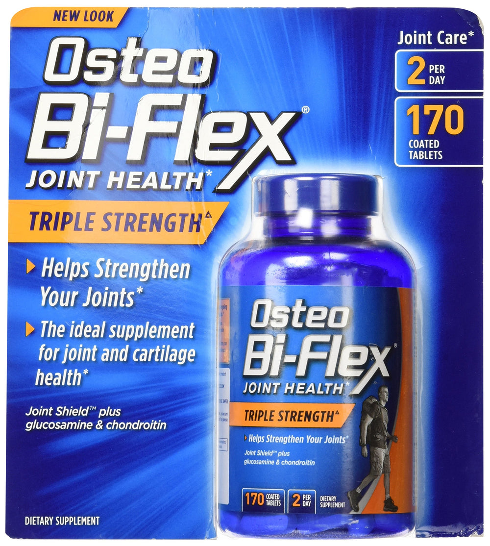 Osteo Bi-Flex Triple Strength bottle front showing 170 caplets for daily joint support.