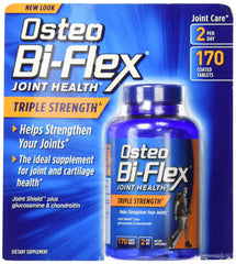 Osteo Bi-Flex Triple Strength bottle front showing 170 caplets for daily joint support.