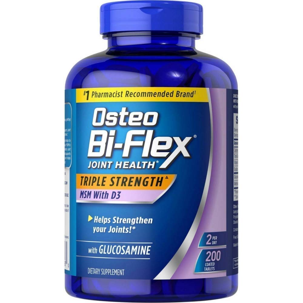 Osteo Bi Flex bottle with glucosamine tablets for daily joint support