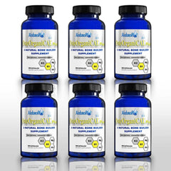 Osteorganical Plus bottle front showing plant-based calcium and minerals for bone support