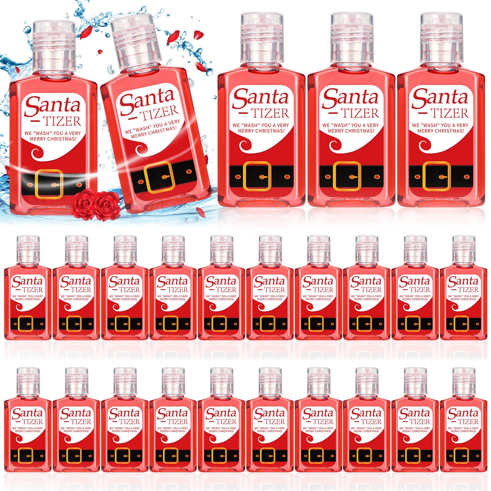 Oudain Santa-label 1oz hand sanitizer bottle for quick cleanup