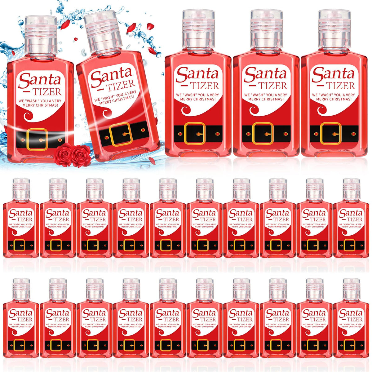 Oudain Santa-label 1oz hand sanitizer bottle for quick cleanup