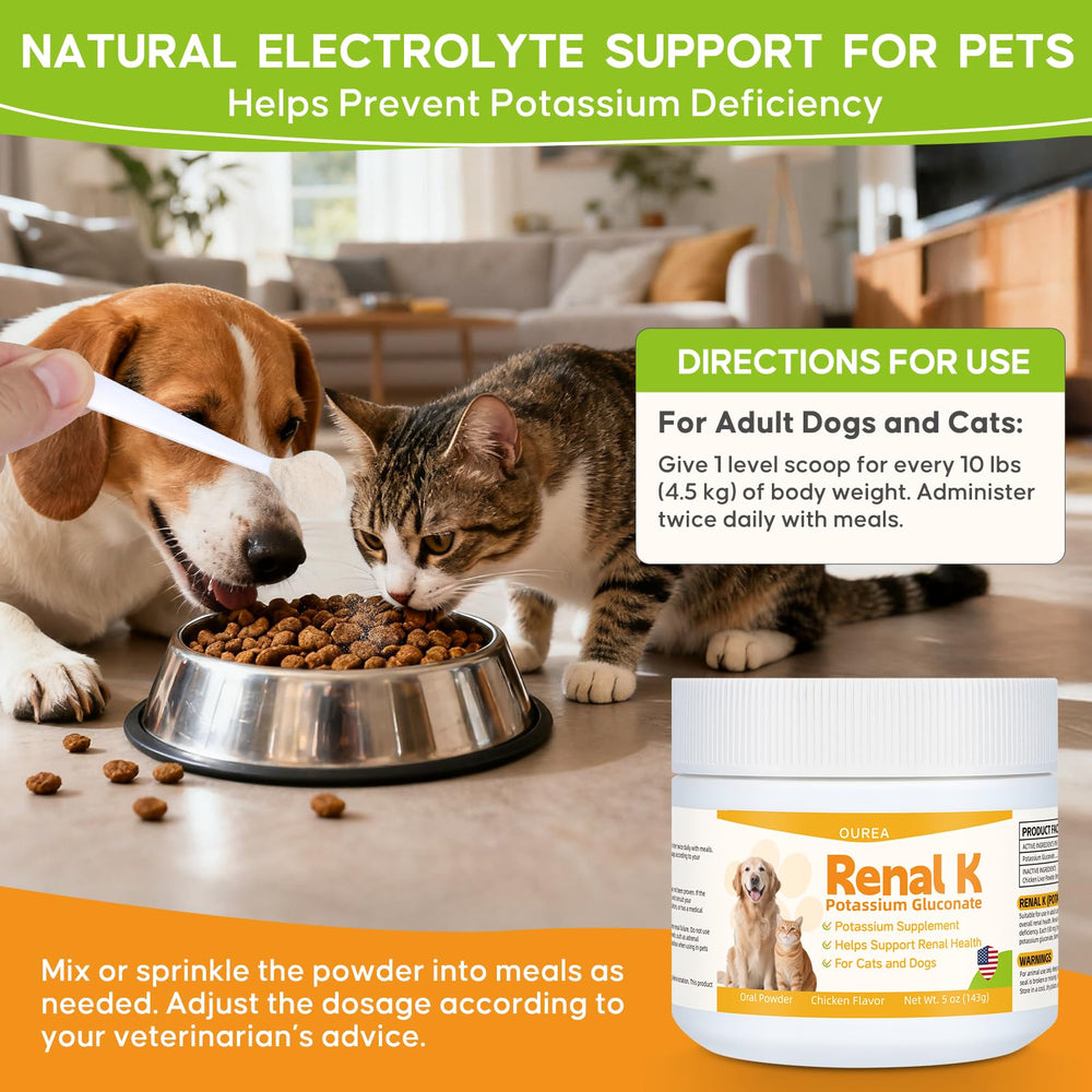 Ourea Renal K powder blends easily with meals for better palatability.