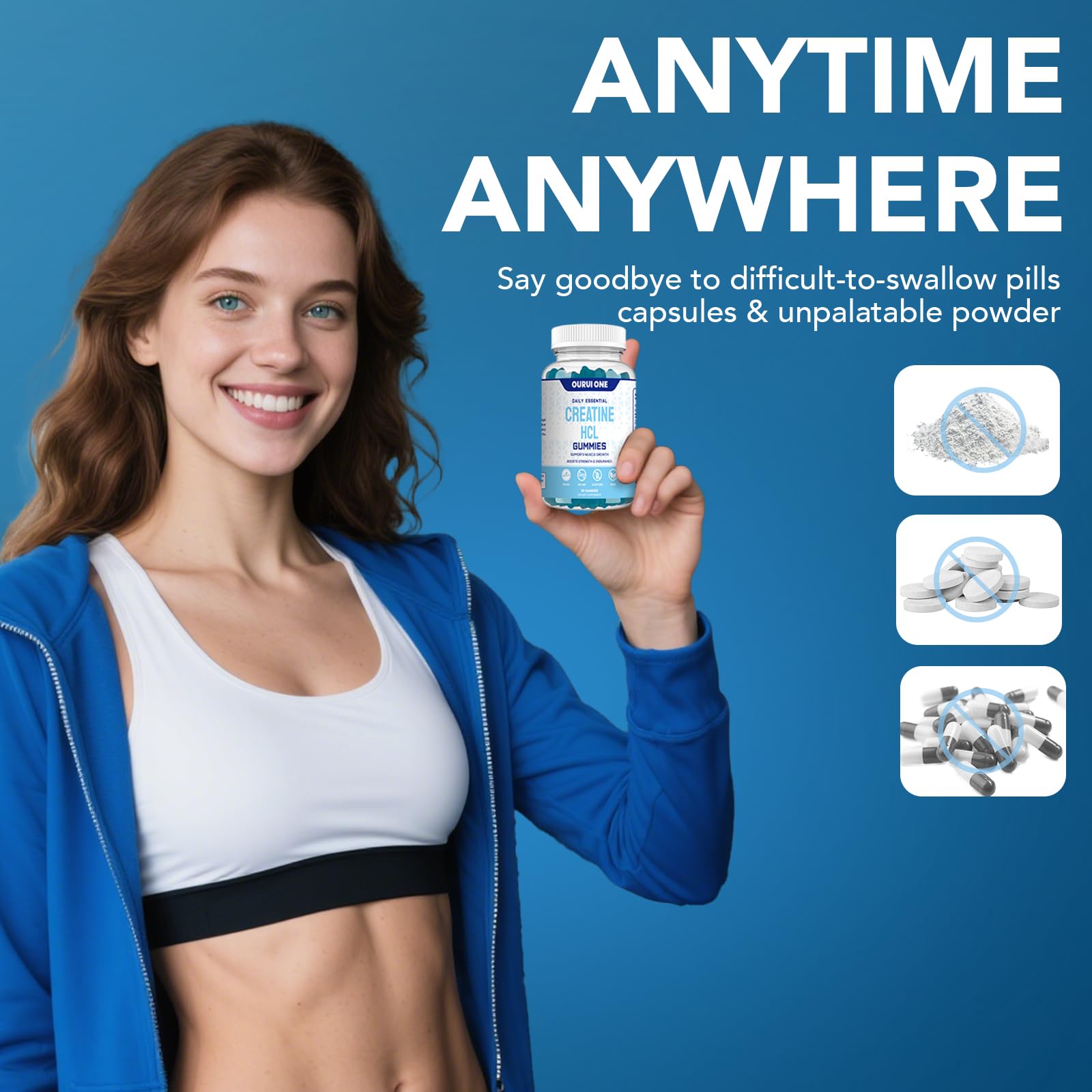 ourui one Creatine HCL Gummies used during a training session