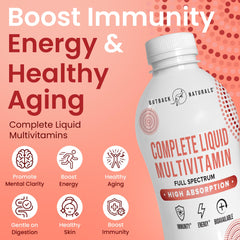 Outback Naturals Complete Liquid Multivitamin pour shows quick absorption for busy mornings