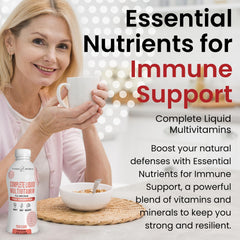 Outback Naturals Complete Liquid Multivitamin spoon dispense shows easy serving for adults and seniors