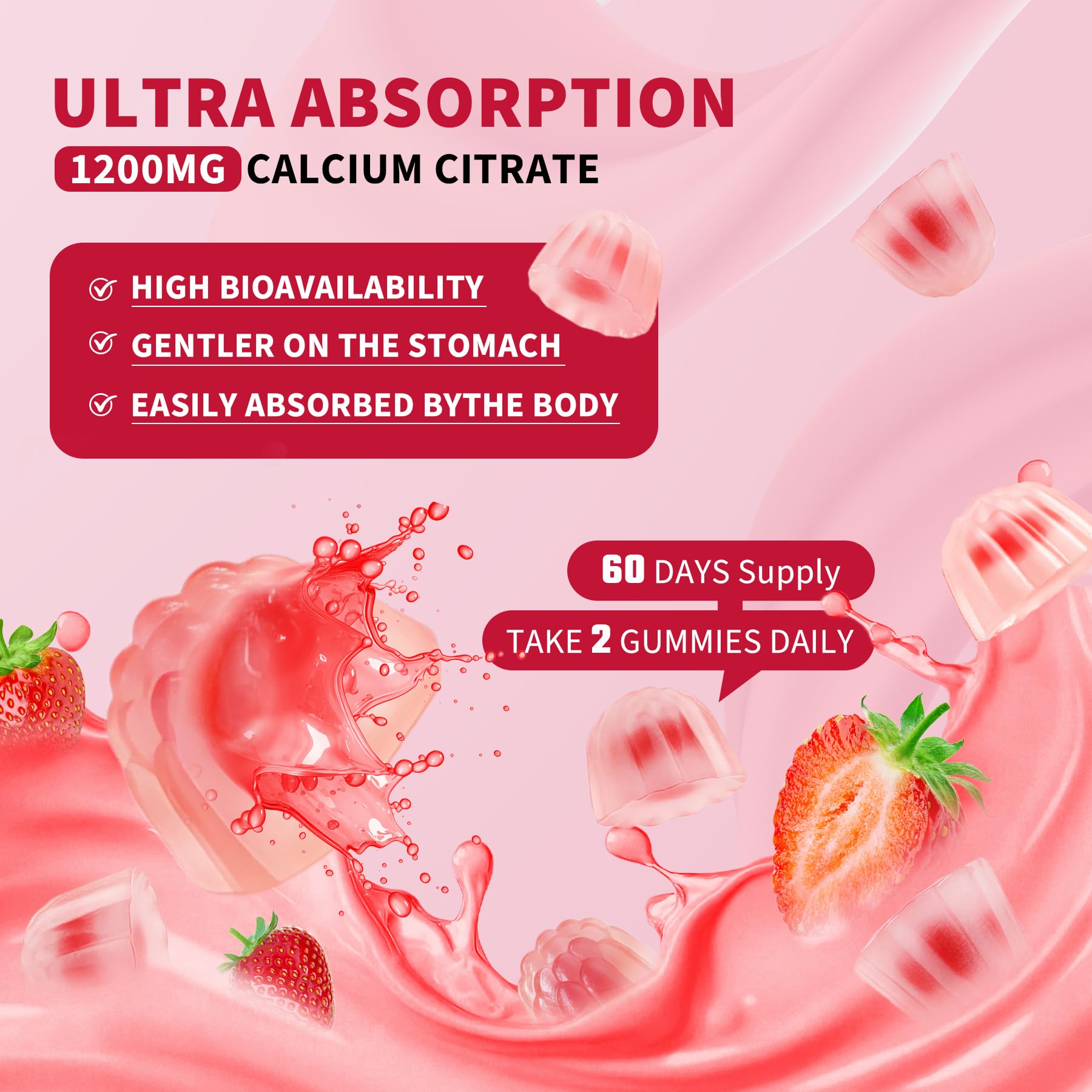 OUTELANDE calcium gummies with D3 and K2 promoting balanced mineral absorption