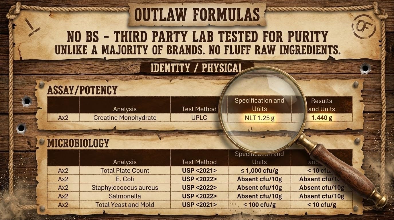 Outlaw Formulas Creatine Monohydrate Gummies daily-use context suitable for pre or post workout