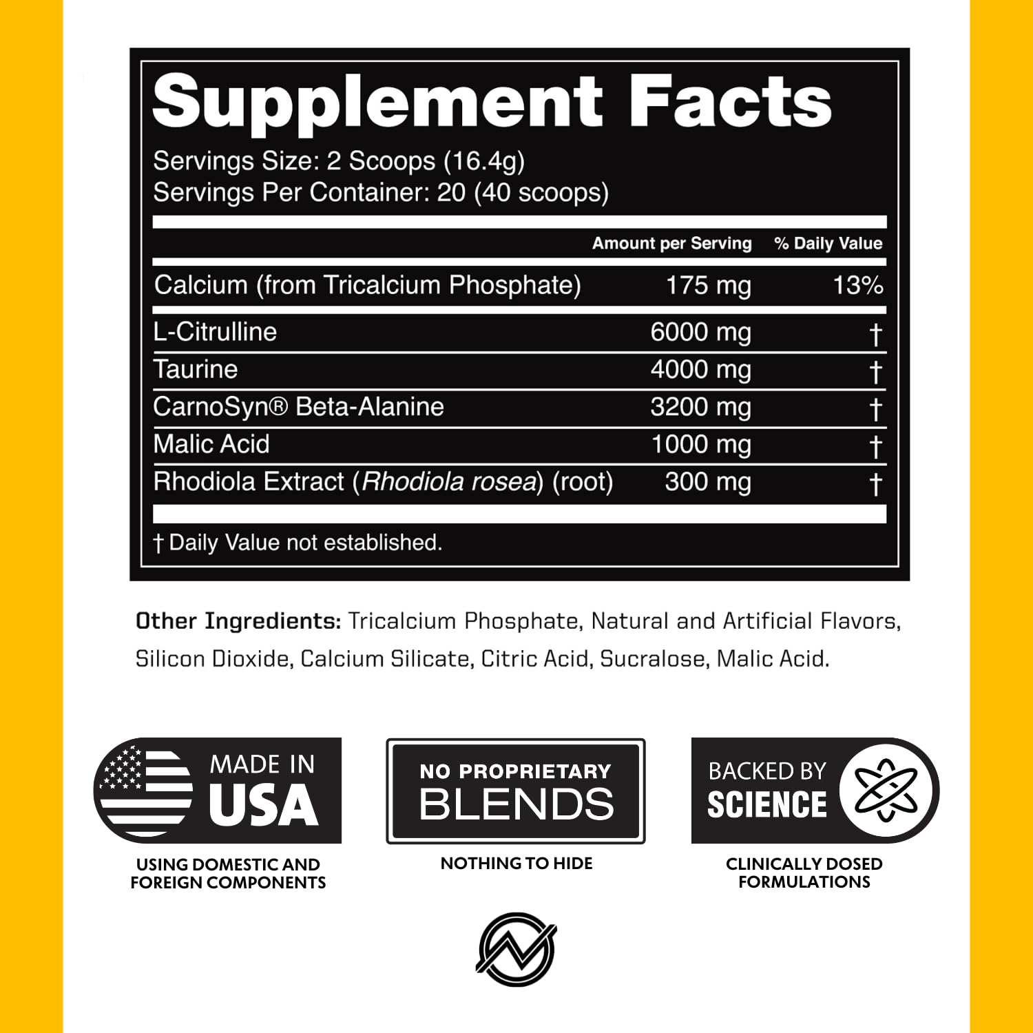 Outwork Nutrition non-stim pre-workout Piña Colada glass suggesting tasty, sustained focus.