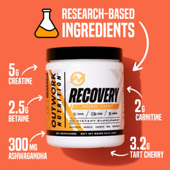 Outwork Nutrition scoop with powder ready for post-workout fueling