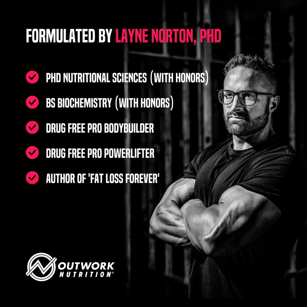 Outwork Nutrition preworkout bottle on gym backdrop signals performance-ready routine.