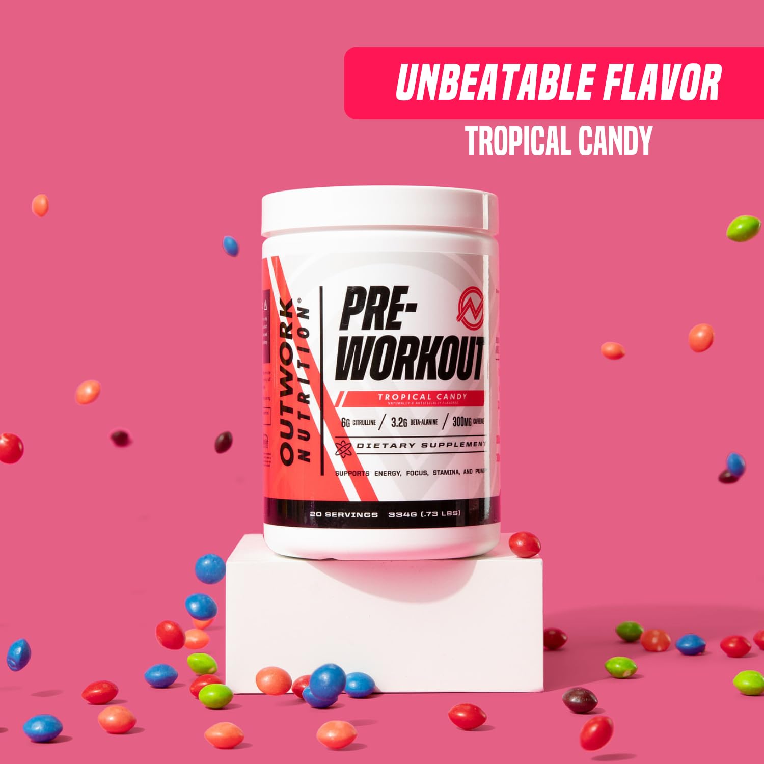 Clear mix of Tropical Candy preworkout dissolving in water boosts alertness.