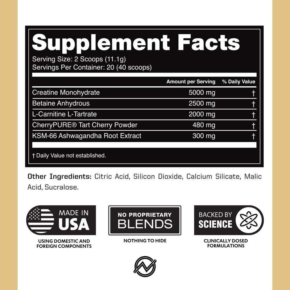 Outwork Nutrition recovery benefits infographic hints at comprehensive muscle recovery.