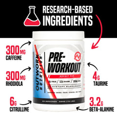 Ingredients panel highlights citrulline malate and beta alanine for endurance support.