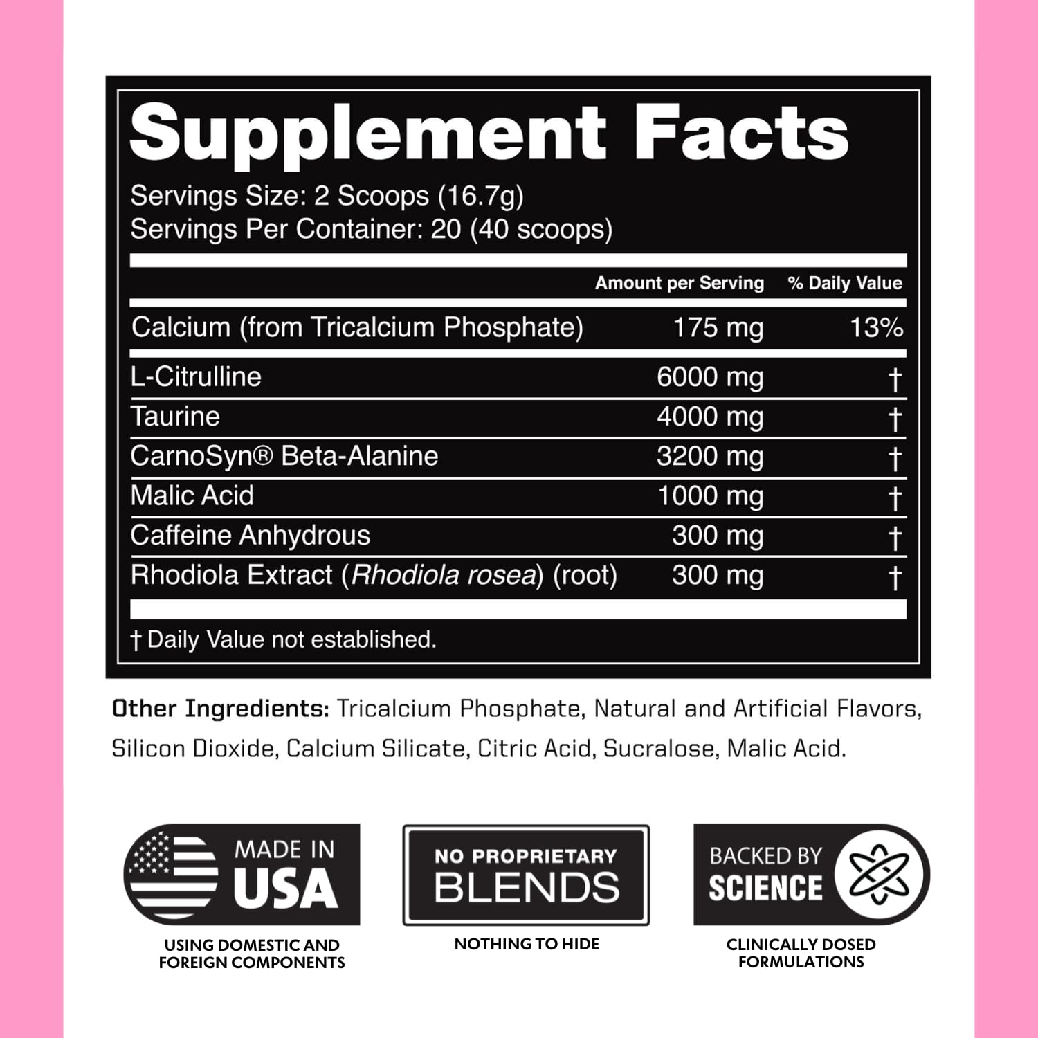 Outwork preworkout tub front view emphasizing the USA-made formulation.