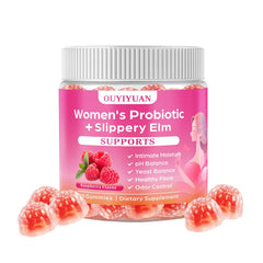 OUYIYUA women's probiotic gummies raspberry bottle front for daily gut balance