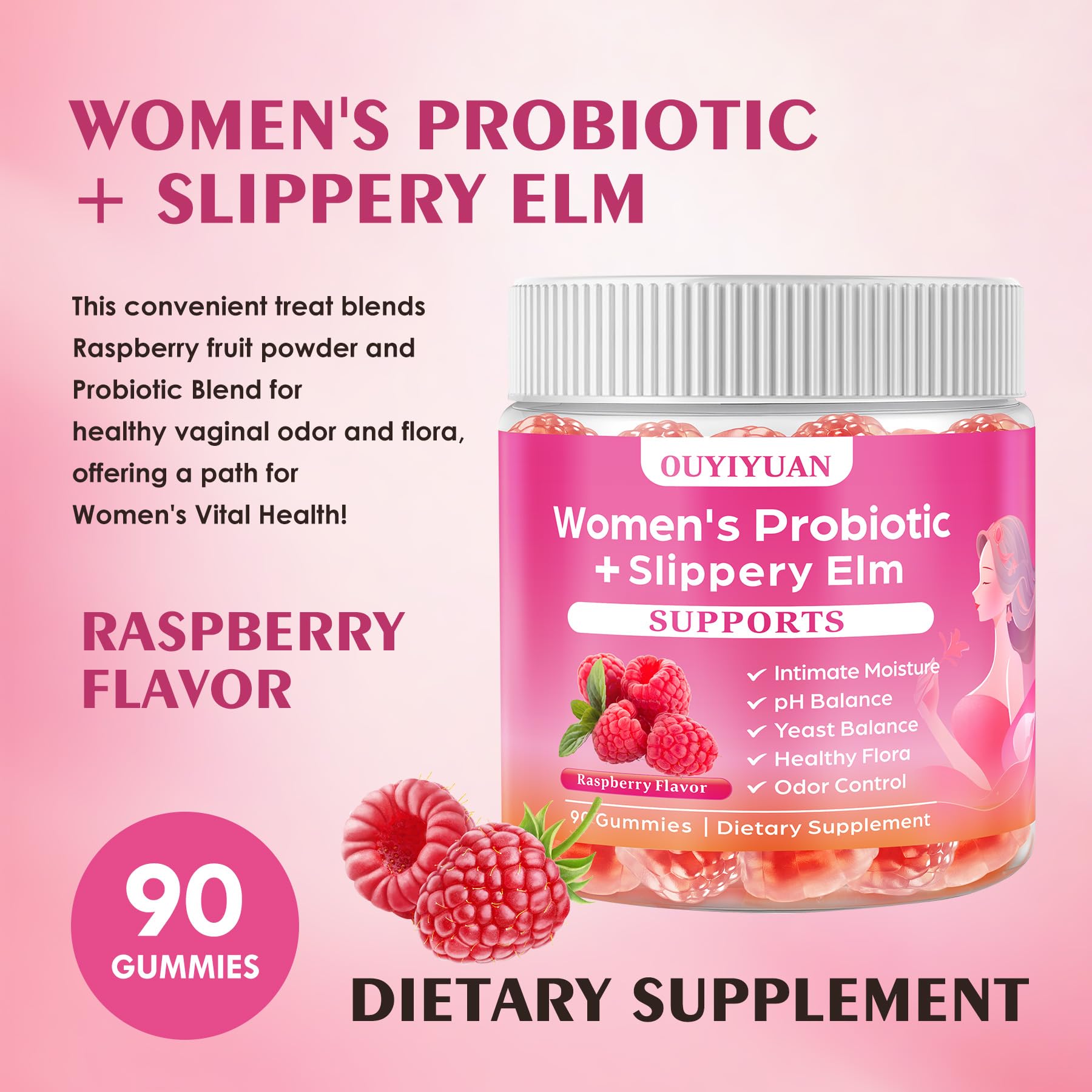 OUYIYUA raspberry flavor gummies illustrate easy snacking and support