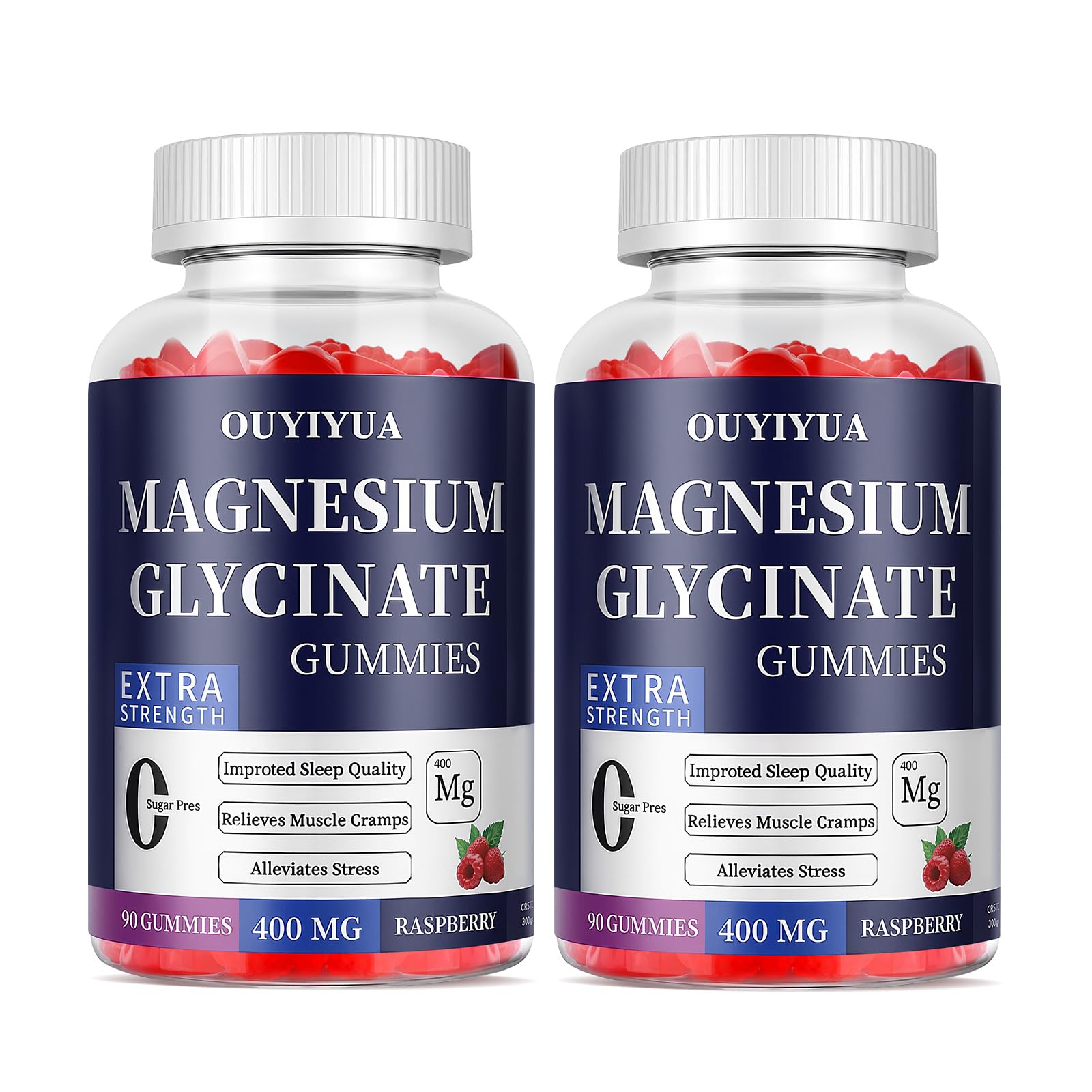OUYIYUA magnesium glycinate gummies bottle for relaxing evenings and sleep support