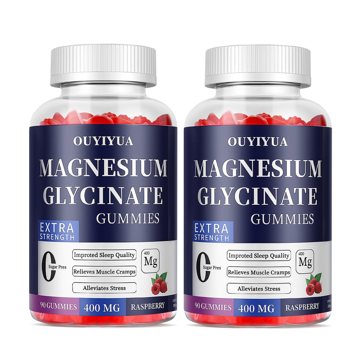 OUYIYUA magnesium glycinate gummies bottle for relaxing evenings and sleep support