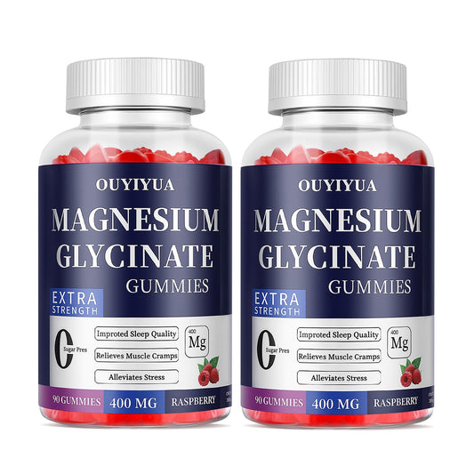 OUYIYUA magnesium glycinate gummies bottle for relaxing evenings and sleep support