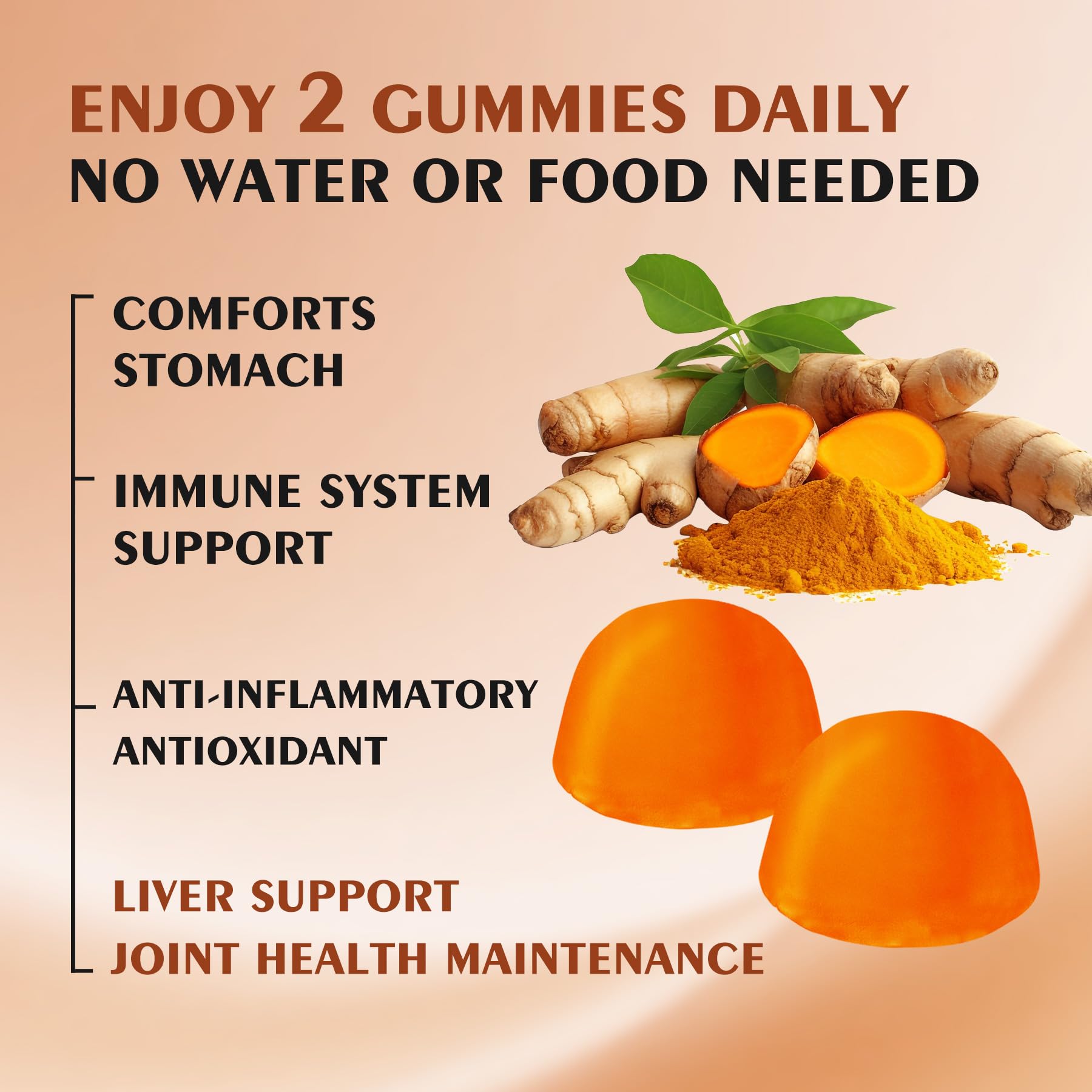 OUYIYUA Turmeric Gummies pack shot showing pineapple flavor and non-GMO, sugar-free formula.