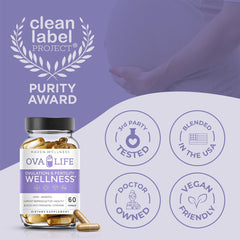 Ovalife conception support bottle assisting planning for pregnancy.