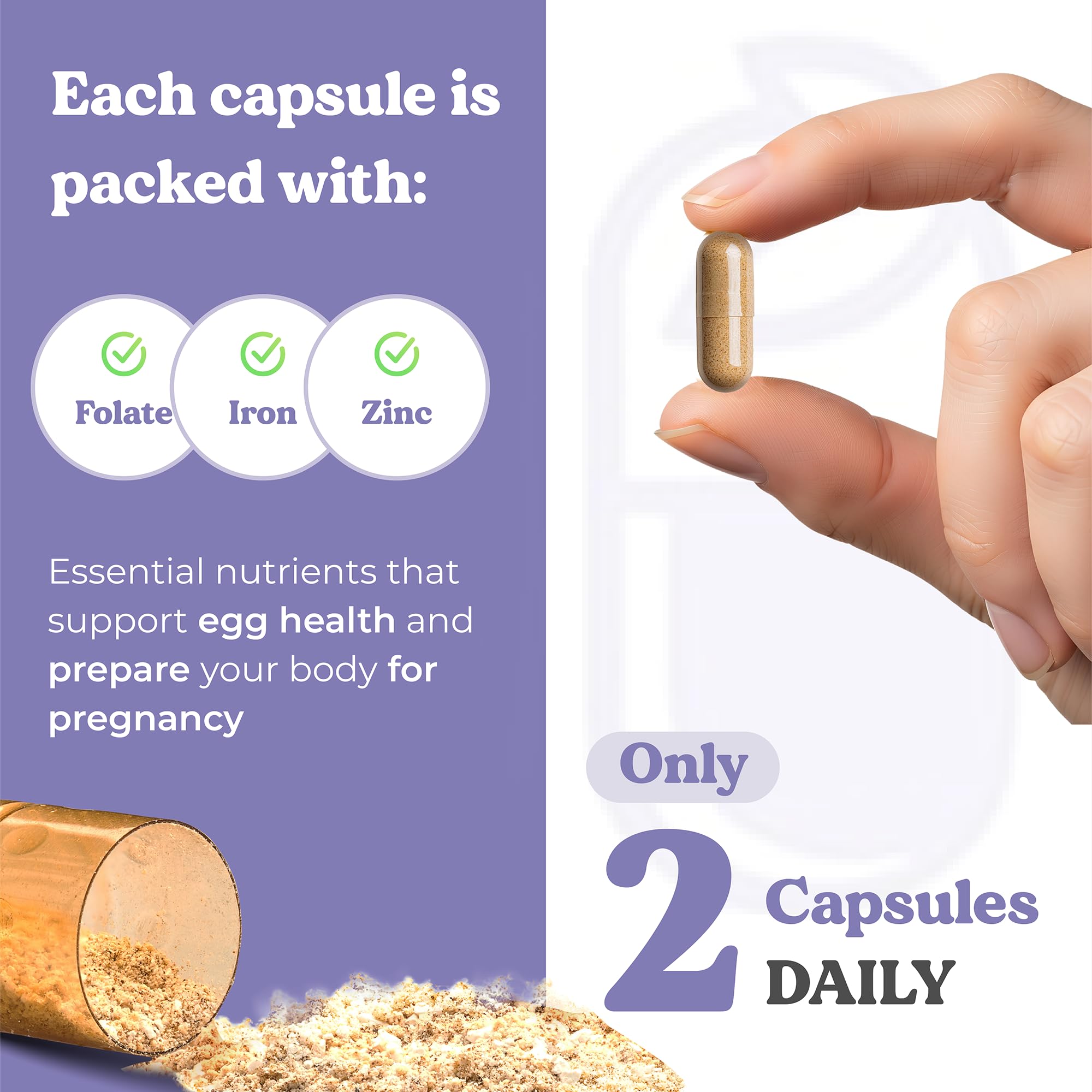 Ovalife prenatal optimization softgels supporting early pregnancy nutrition.