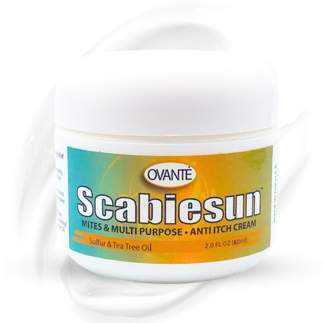 Ovante Scabiesun cream jar front view for everyday skin care.