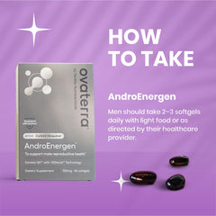 Ovaterra AndroEnergen nutrition panel closeup with CoQ10 details.