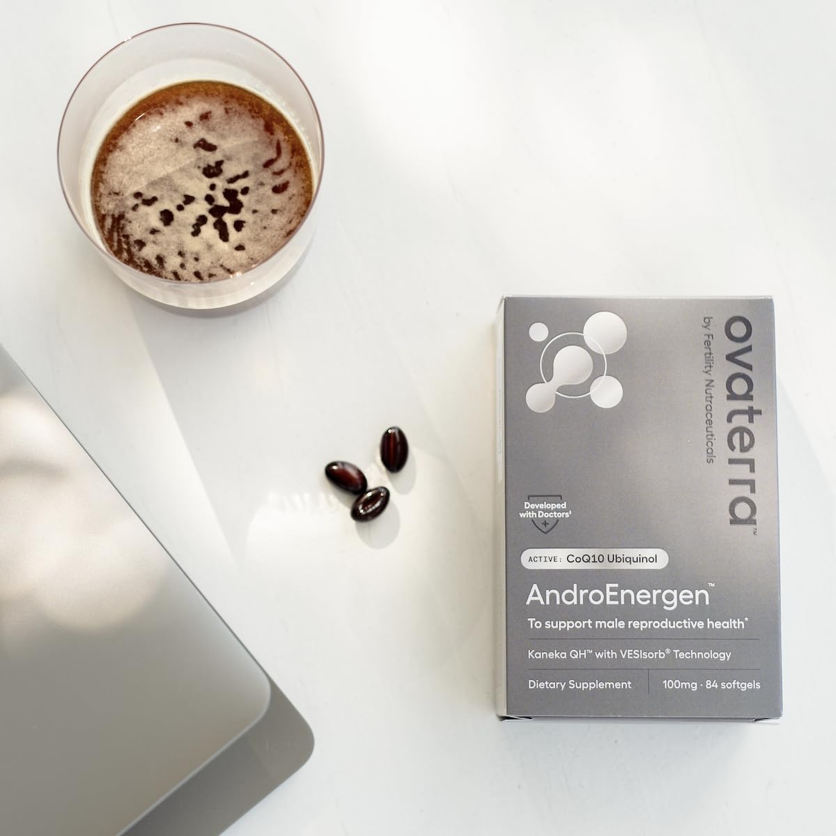 Ovaterra AndroEnergen usage shot hints simple daily routine for men.