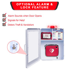 Plexiglass window on OVERDOSE KITS cabinet for visibility and protection