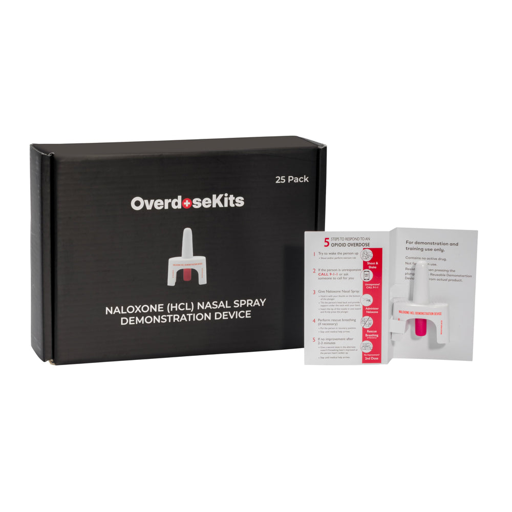 OVERDOSE KITS Naloxone training device demonstrating safe, repeatable practice