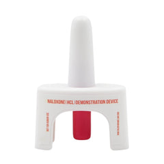 OVERDOSE KITS training device in use showing nasal spray simulation