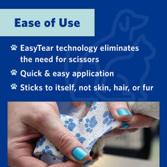 OVIK Health PetFlex No Chew self-adhesive wrap sticks to itself, not skin or fur