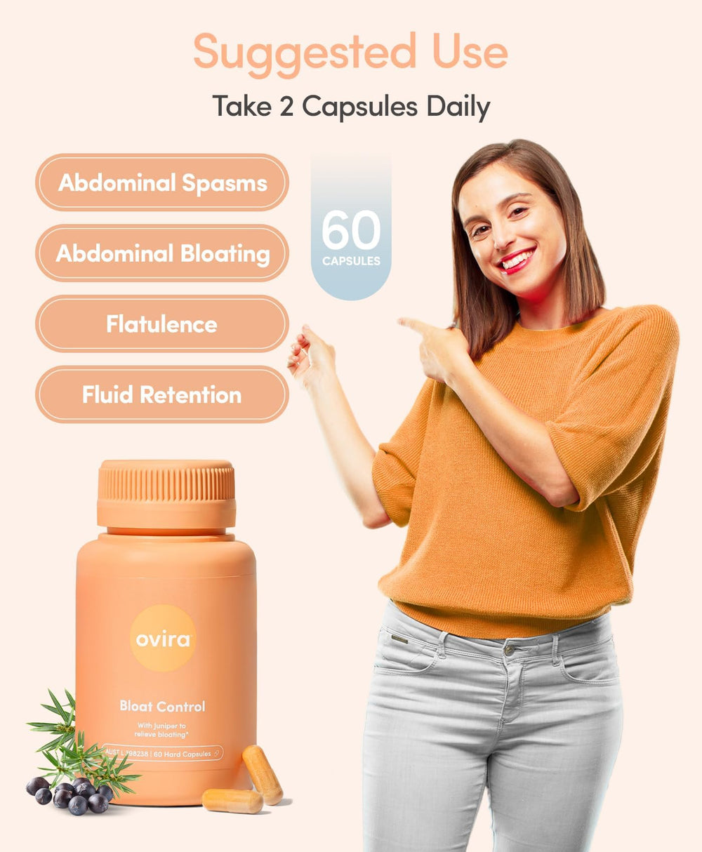 Close-up of Ovira capsules for gas relief