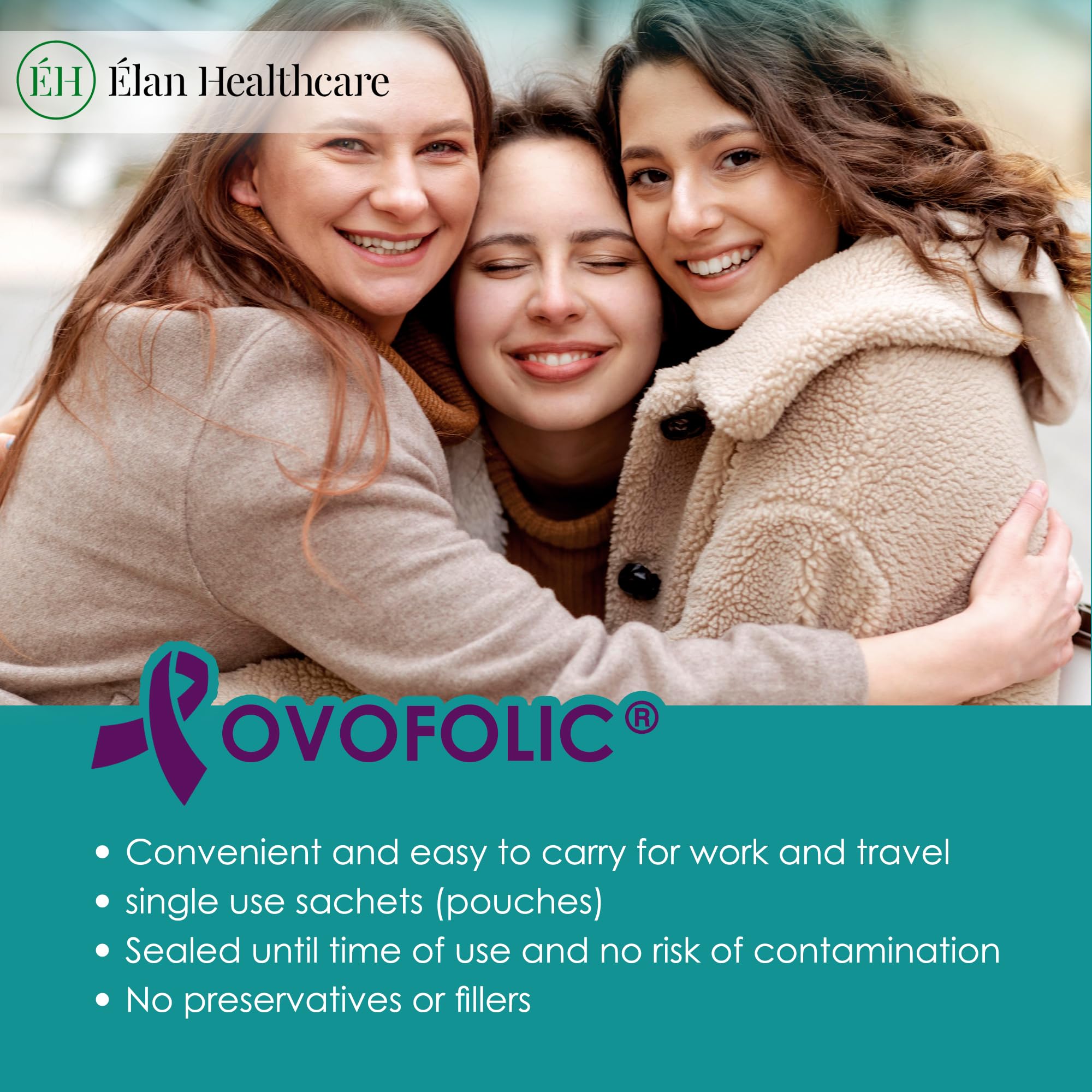 Ovofolic inositol powder pour captures easy mixing into drinks.