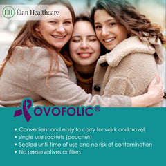 Ovofolic inositol powder pour captures easy mixing into drinks.