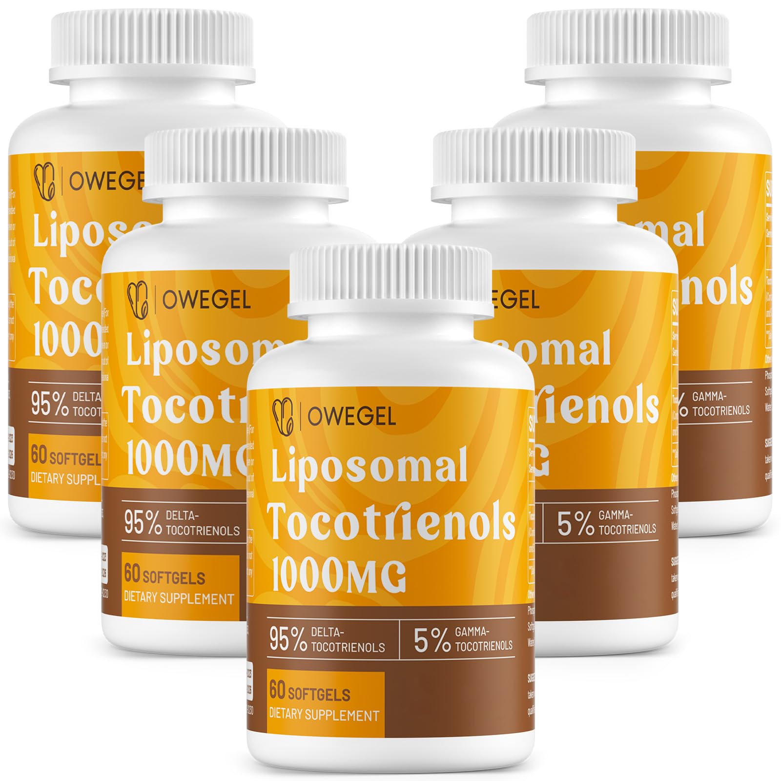 owegel liposomal tocotrienols bottle-front shows high-potency vitamin E for antioxidant support