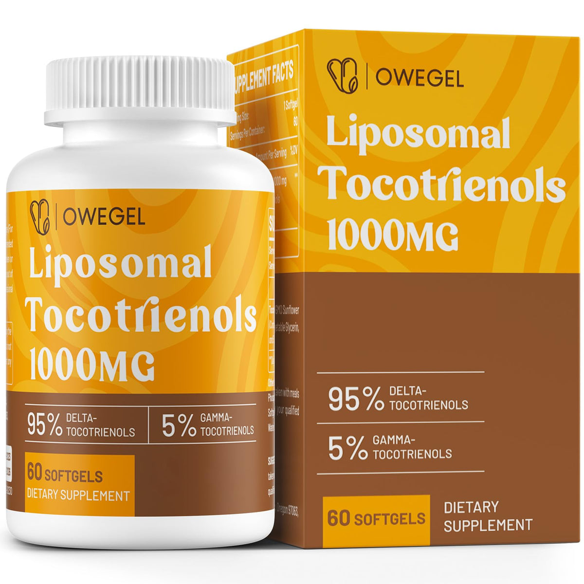 owegel liposomal tocotrienols bottle front showing high potency formula