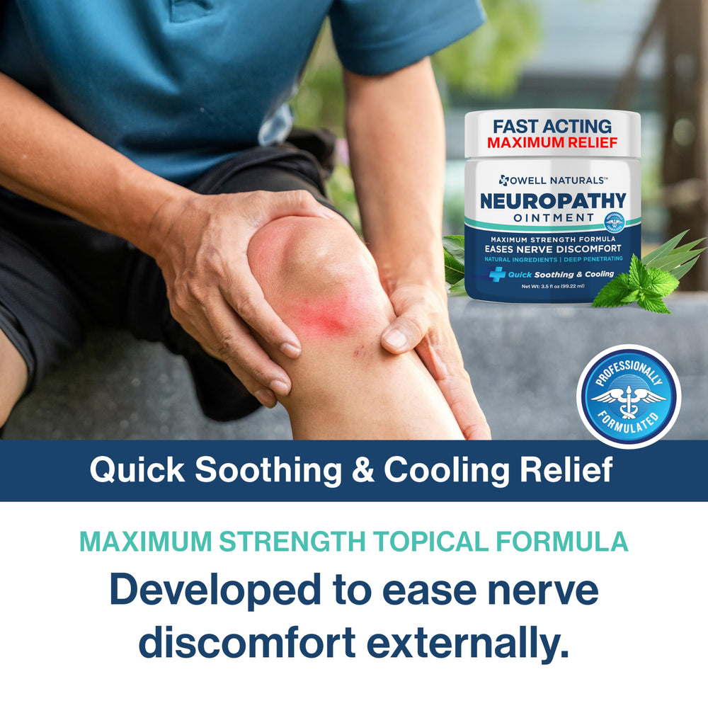 OWELL NATURALS Neuropathy Nerve Relief Ointment fast-cooling formula cools on contact