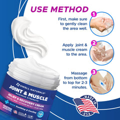 Non-greasy texture of OWELL Naturals Joint Cream absorbs rapidly