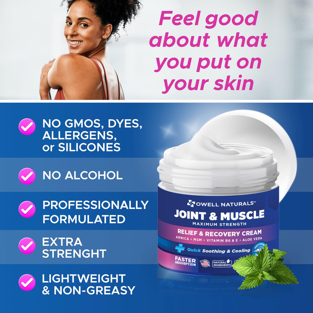 Gym bag-ready OWELL Naturals Joint Cream for pre or post-workout relief